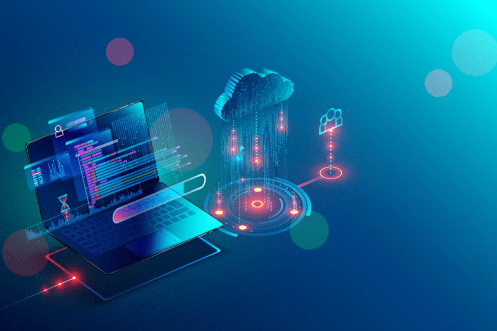Technology-inspired grid graphic symbolizing digital marketing systems and connectivity
