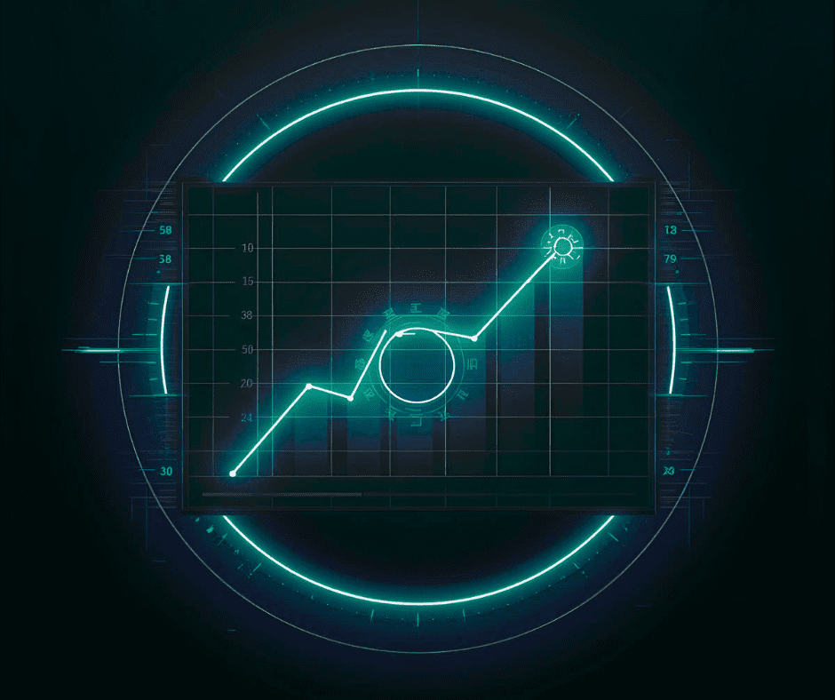 Ongoing optimization and scaling of paid ad campaigns, shown with an analytics grid and upward performance chart.