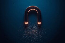 Glowing magnet pulling in leads representing Google ads for contractors Michigan — Agile Solutions