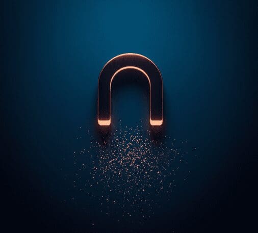 Glowing magnet pulling in leads representing Google ads for contractors Michigan — Agile Solutions