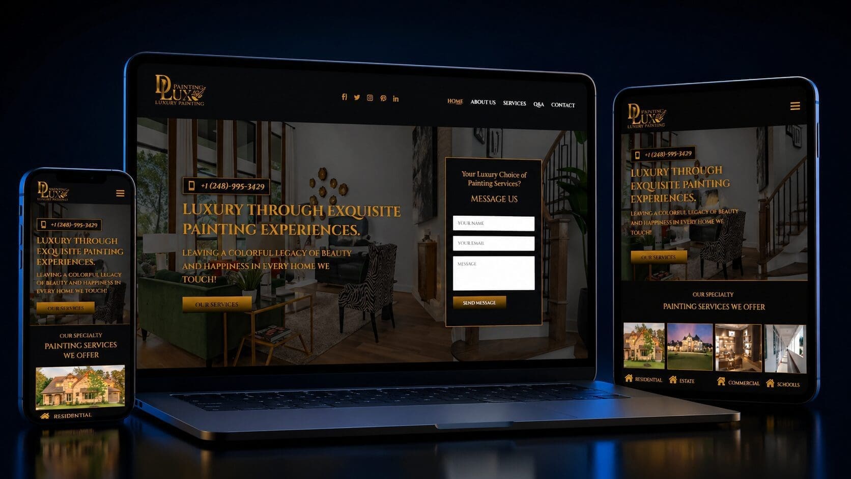Detroit service business owner checking new leads on his phone after Agile Solutions built his website