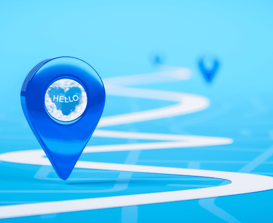 Blue location pin graphic representing increased local search visibility for Michigan small businesses.